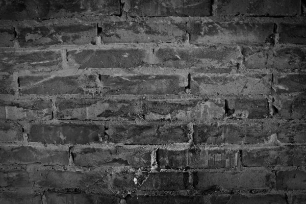 Alte Ziegelmauer Zementmörtel Dreschen Ziegelmauerwerk Textur Düstere Vorgeschichte Nahaufnahme — Stockfoto