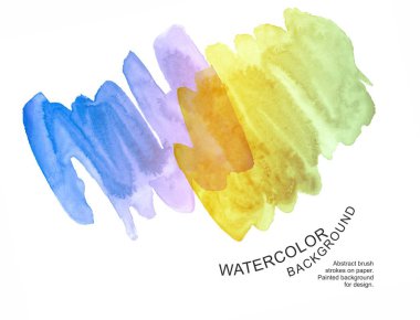 Fırça darbesi şeklinde soyut renk suluboya. Tasarım şablonu.