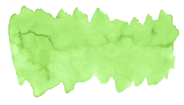 Ljusgrön Akvarell Bakgrund Med Tydliga Gränser Och Skilsmässor Akvarellborstfläckar Med — Stockfoto