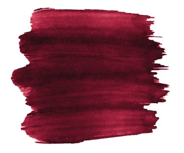 Burgundy watercolor is a trendy color, bright, isolated spot with stains and borders. Bloody smear watercolor frame with copy space for text. clipart