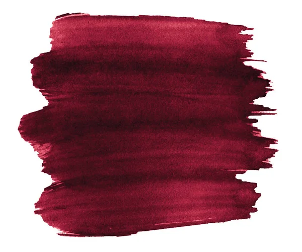 Burgundy Watercolor Trendy Color Bright Isolated Spot Stains Borders Bloody — 스톡 사진