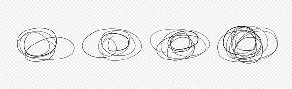 Набор Круглых Каракулей Ручной Работы Шаблон Сообщений Дизайн Грубый Проект — стоковый вектор