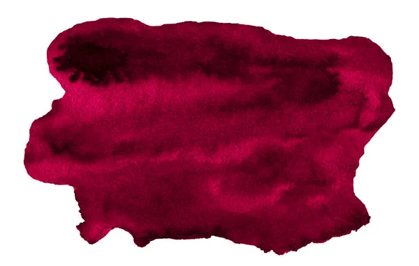 ブルゴーニュ水彩 トレンディーな色 明るく 汚れや境界線と孤立したスポット テキストのためのコピースペースと濃い赤のブラシ水彩フレーム — ストック写真