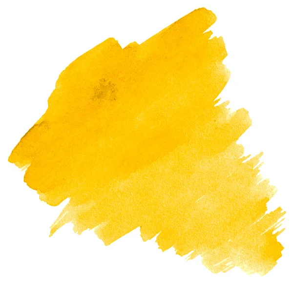 Żywy Żółty Akwarela Abstrakcyjne Tło Odizolowane Miejsce Rozwodami Granicami Modne — Zdjęcie stockowe