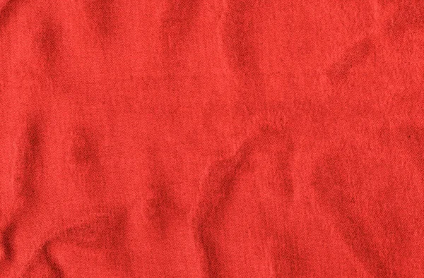 粘合织物的鲜红色质感 红色背景 有天然褶皱 后续行动 — 图库照片