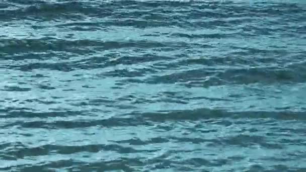 波浪水的质感。蓝色天然海底色. — 图库视频影像
