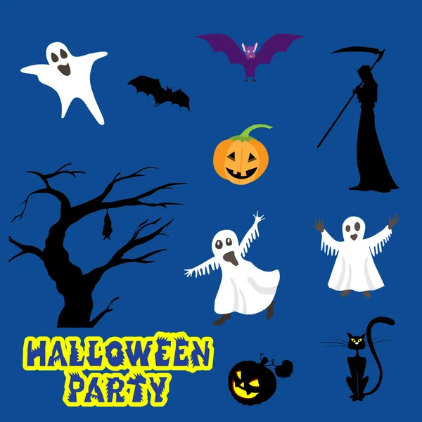 Halloween icons over blue background vector illustration — Διανυσματικό Αρχείο
