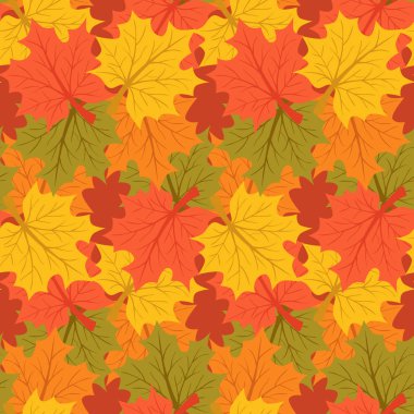 Akçaağaç yaprakları. Sonbahar arka plan. Sonsuz seamless modeli