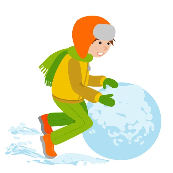 Παιδί με μια χιονιά — Διανυσματικό Αρχείο