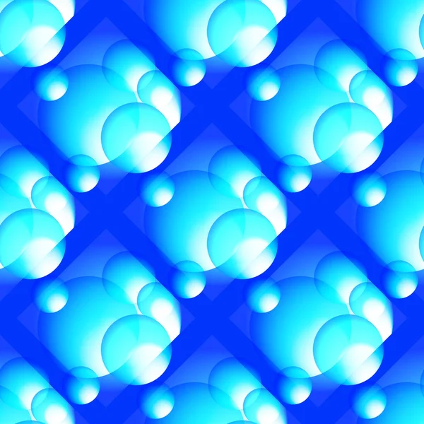 Бесшовный узор вектора голубых пузырей — стоковый вектор