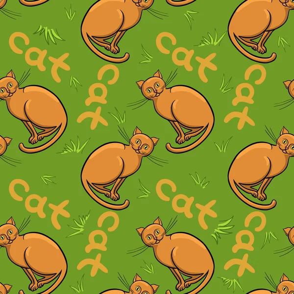 Sevimli düz kediler. Hayvanlarla vektör seamless modeli.