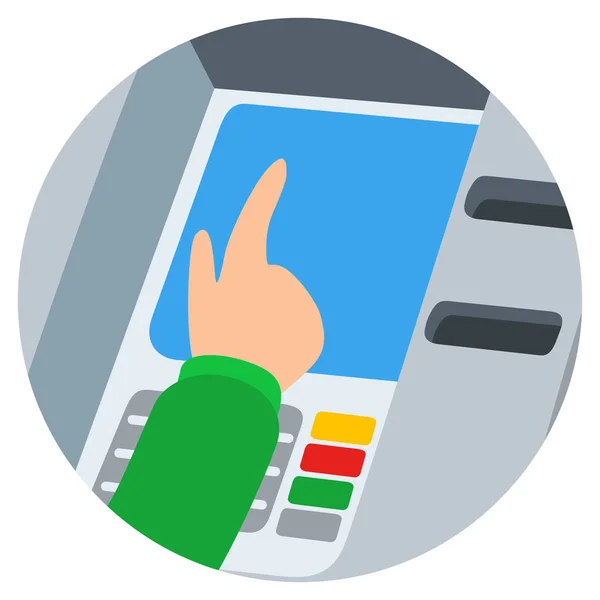 Mão inserindo cartão de crédito no slot ATM — Vetor de Stock