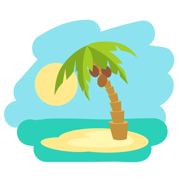 Tropische Insel mit Palmen. Vektor Illustration Symbol für Thailand Reisen. — Stockvektor
