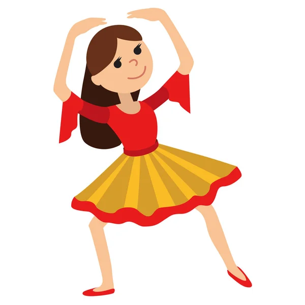 Chica bailando, vector de ilustración — Archivo Imágenes Vectoriales