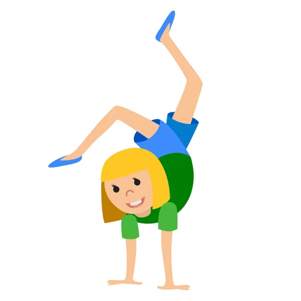 Girl in dancing class, vector illustration. — Stock Vector