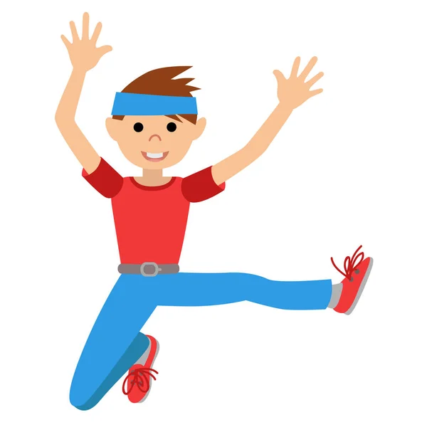 Boy in dancing class, vector illustration. — Stock Vector