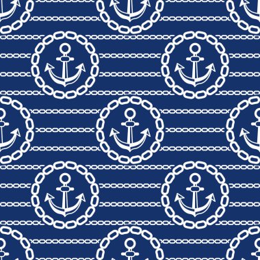 Çapa ile Seamless modeli. Deniz tema devam eden arka planlar.