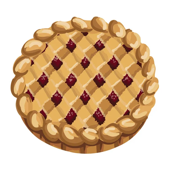 Vektör çizim ev yapımı meyve ve meyve pasta için Noel, Şükran günü ve beyaz arka plan üzerinde izole tatil her türlü.