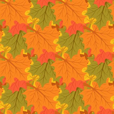 Akçaağaç yaprakları. Sonbahar arka plan. Sonsuz seamless modeli