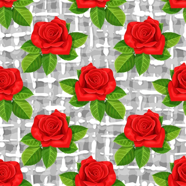 Kırmızı gül vektör çizim sorunsuz arka plan.