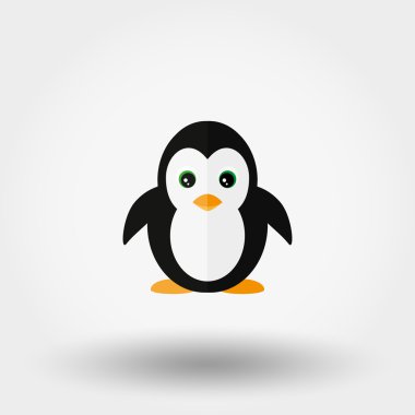 Penguen. Vektör simgesi.