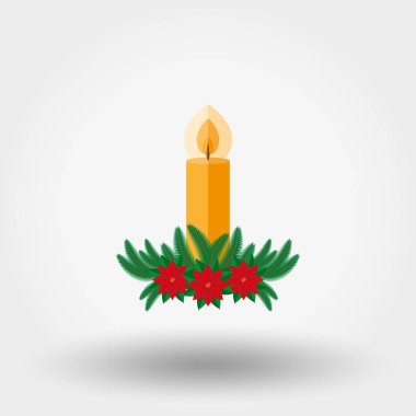 Noel mum çam çırpı ve Atatürk çiçeği ile dekore edilmiş