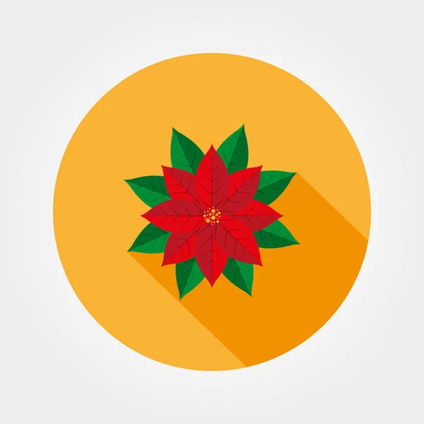 Poinsettia. Christmas Star vector icon — Stock Vector