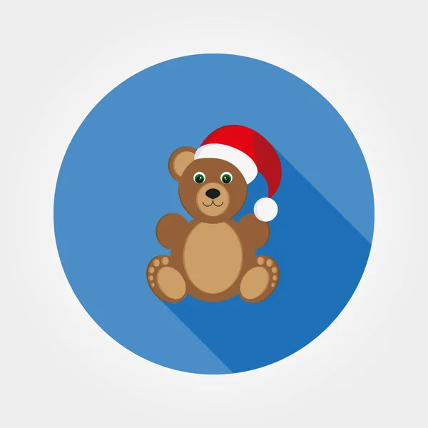 Teddybär mit Weihnachtsmannmütze — Stockvektor