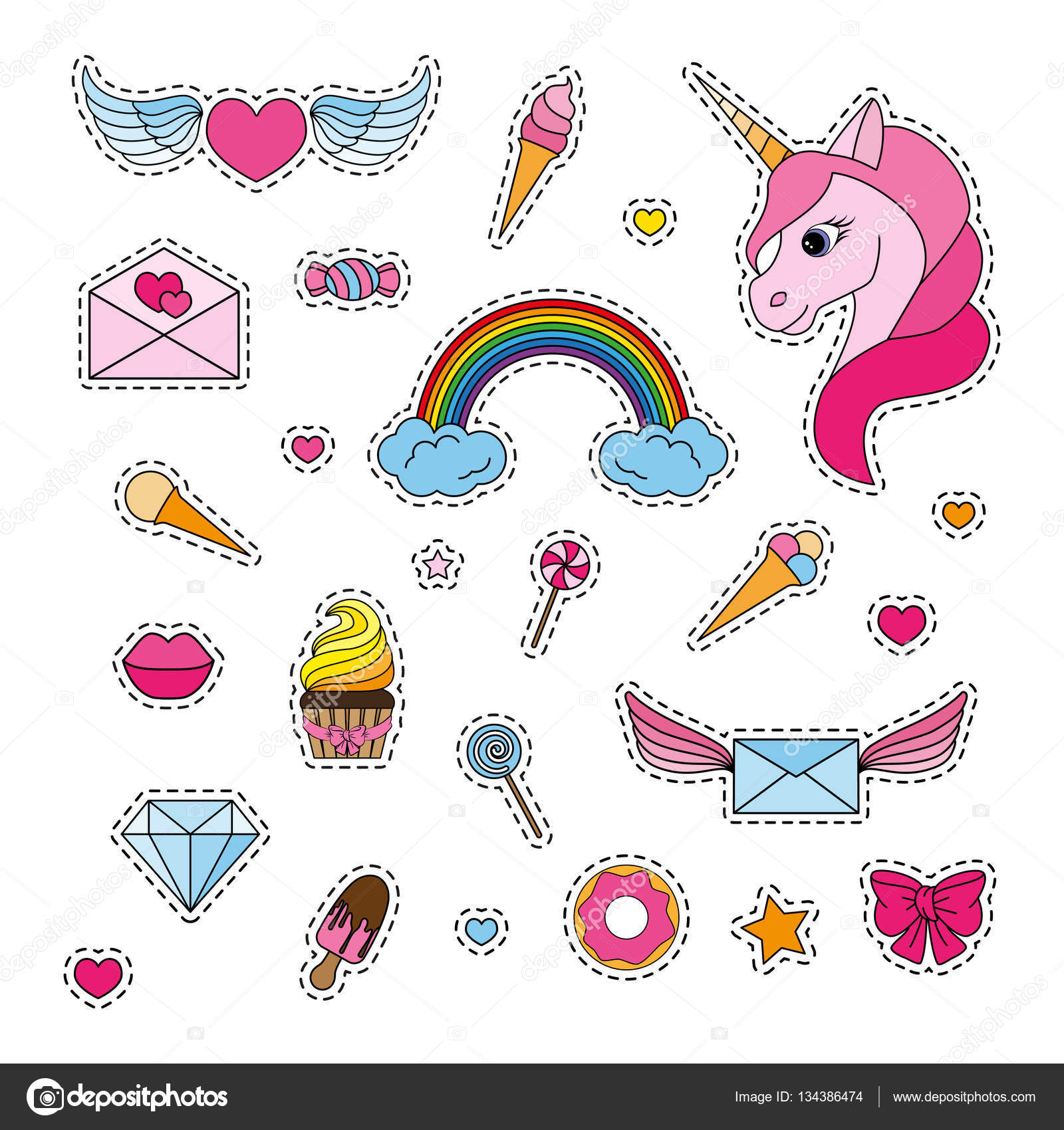 Fashion patch badges — Stock Vector © elen88 134386474