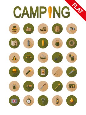 Camping icons. Flat. vector Camping icons. Flat. vector