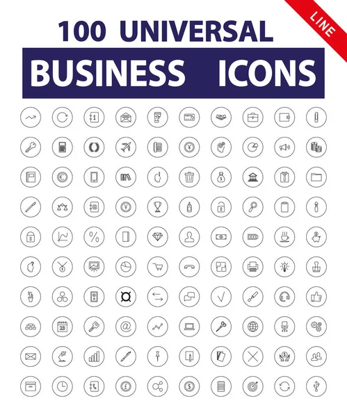 100 Universal Icons. — Stock Vector