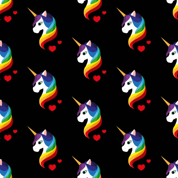 Unicorno. Illustrazione vettoriale senza cuciture . — Vettoriale Stock