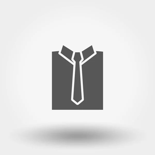 Camisa con corbata. Icono plano . — Vector de stock