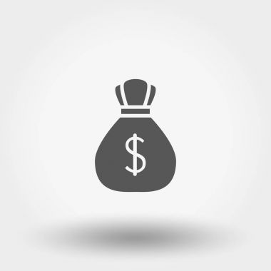 Para çantası ile dolar. Simge. Vektör.