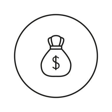 Para çantası ile dolar. Simge. Vektör.