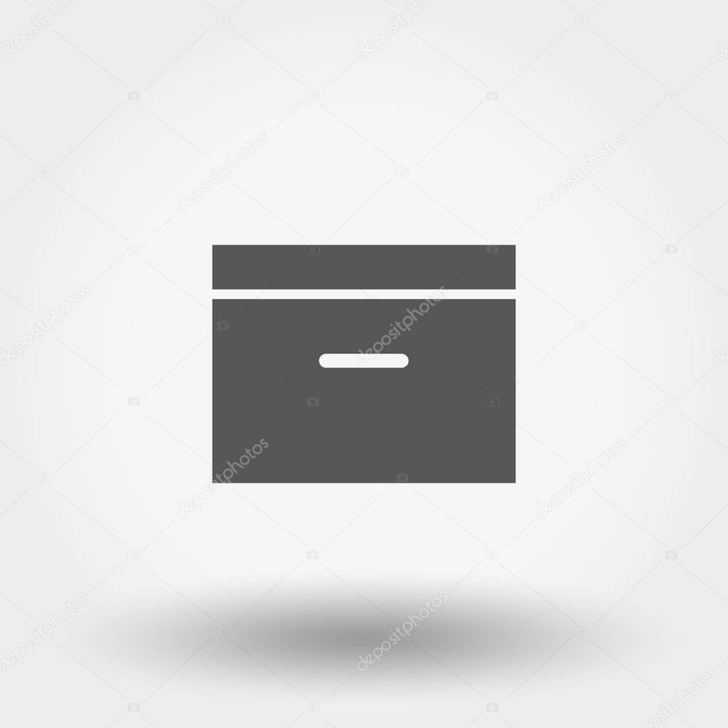 Organizer for files, documents. Icon for web and mobile application. Vector illustration isolated on a white background. Flat design style.