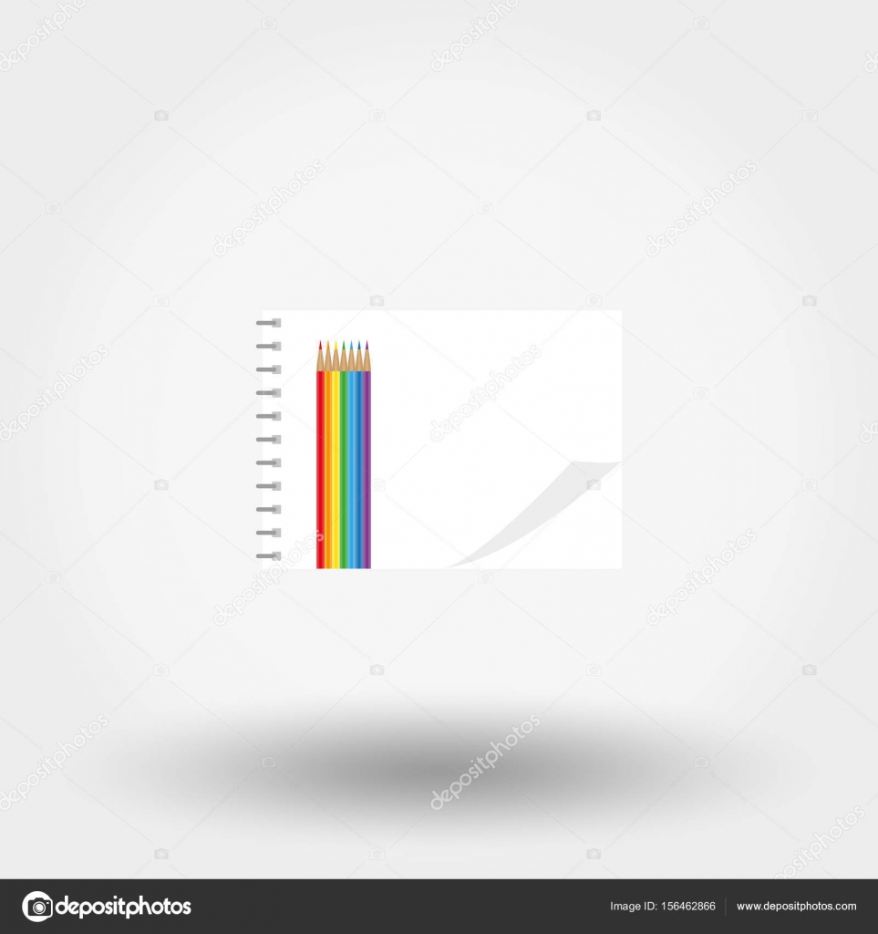 Album per matite colorate e disegno Icona per l applicazione web e mobile Illustrazione vettoriale isolato su sfondo bianco