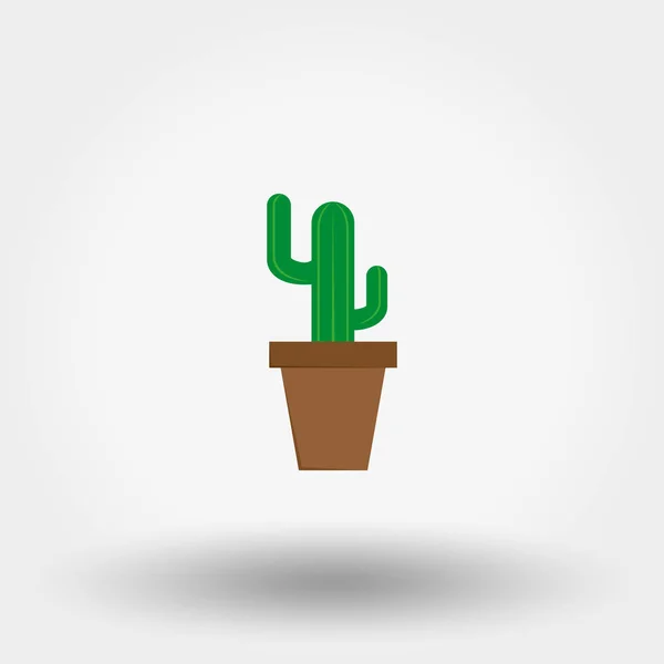 Cactus dans un pot de fleurs. Plante d'intérieur . — Image vectorielle