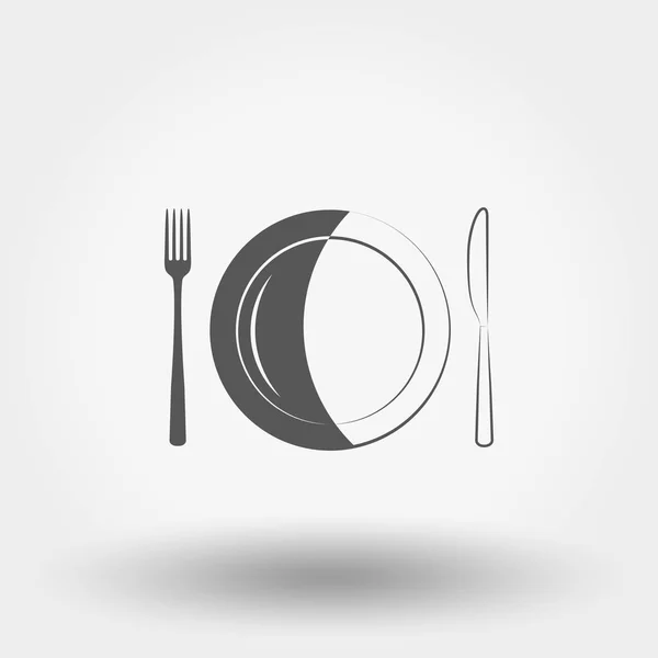 盘子、叉子和刀. — 图库矢量图片