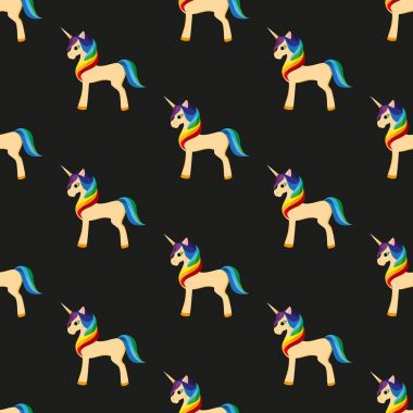 Bir gökkuşağı Mane olan altın at.