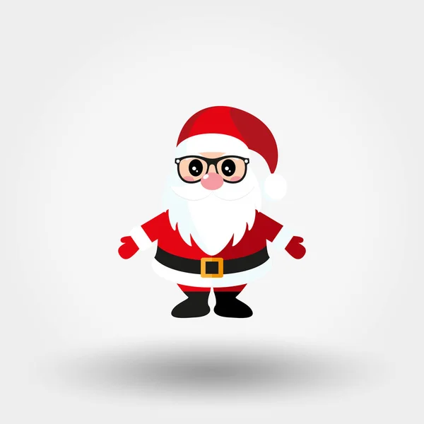 Père Noël avec des lunettes. Icône. Vecteur. Plat . — Image vectorielle