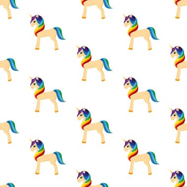 Bir gökkuşağı Mane olan altın at.