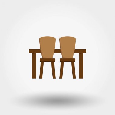 Sandalyeli yemek masası.