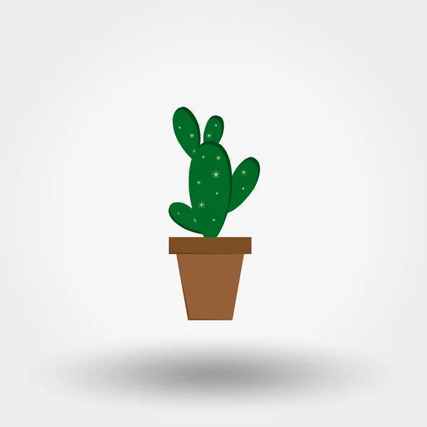 Cactus dans un pot de fleurs. Plantes d'intérieur . — Image vectorielle