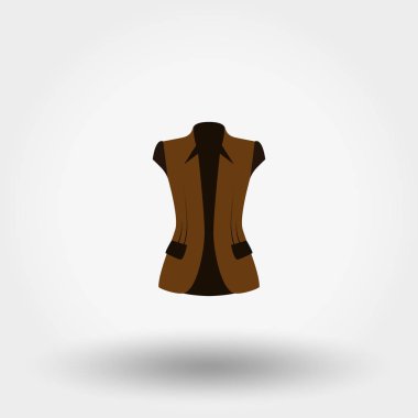 Kadın ceket. Simge. Vektör. Düz.