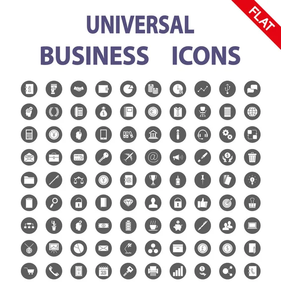 Business. Universal Icons. Vector. Flat. — Stock Vector