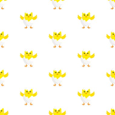 Yumurta kabuğu Chick. Sorunsuz vektör çizim.