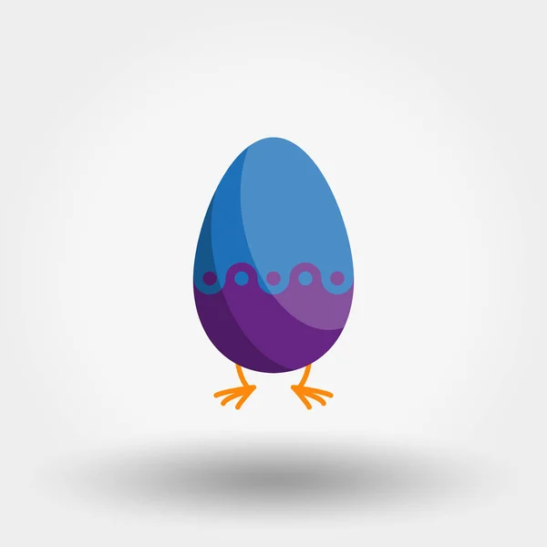 Huevo de Pascua. Icono. Vector. Plano . — Vector de stock