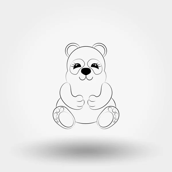 Panda baby. Ikonen. Vektor. Art Line. — Stock vektor