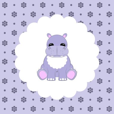 Su aygırı bebek. Vektör. Düz.